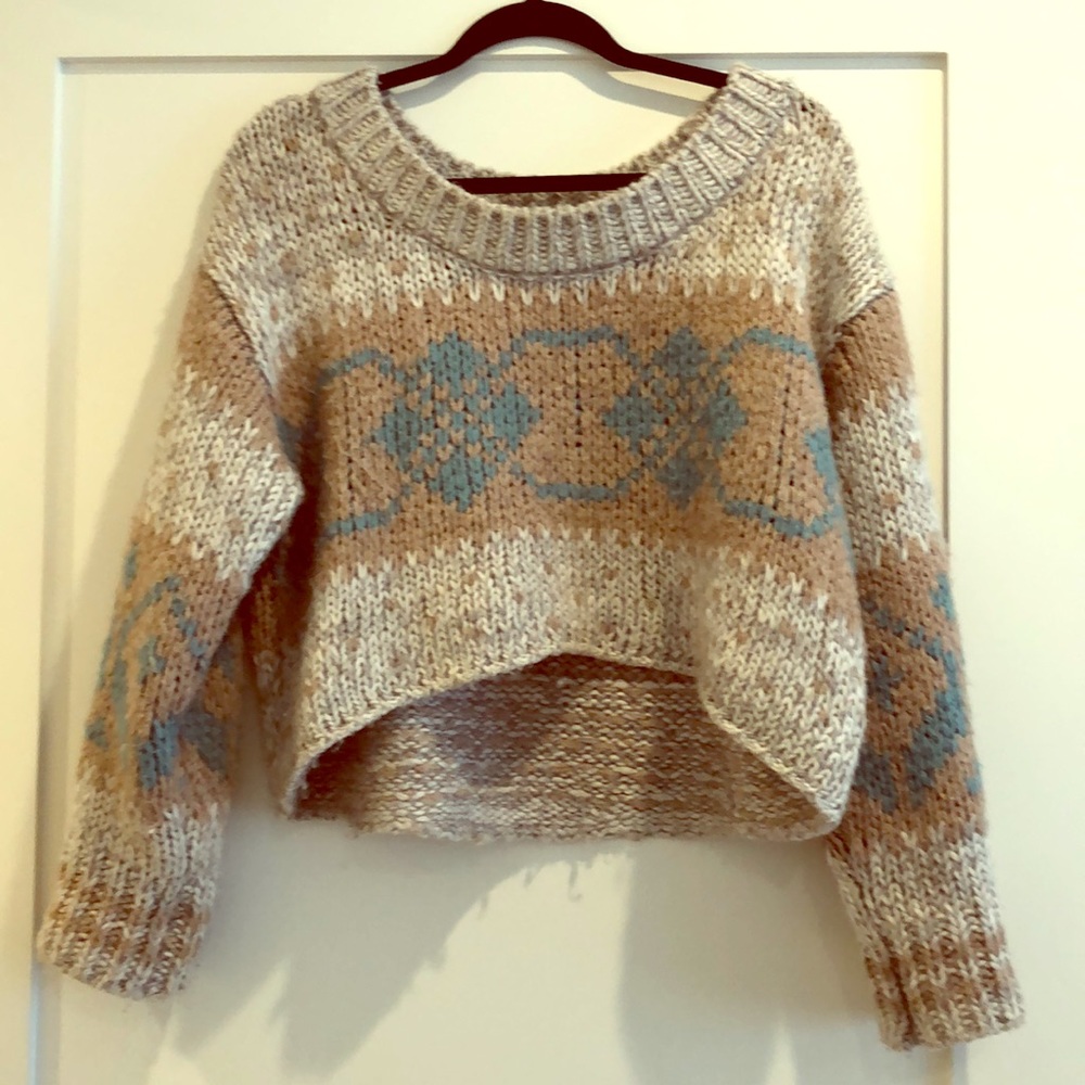 Free People Wool Cropped Sweater